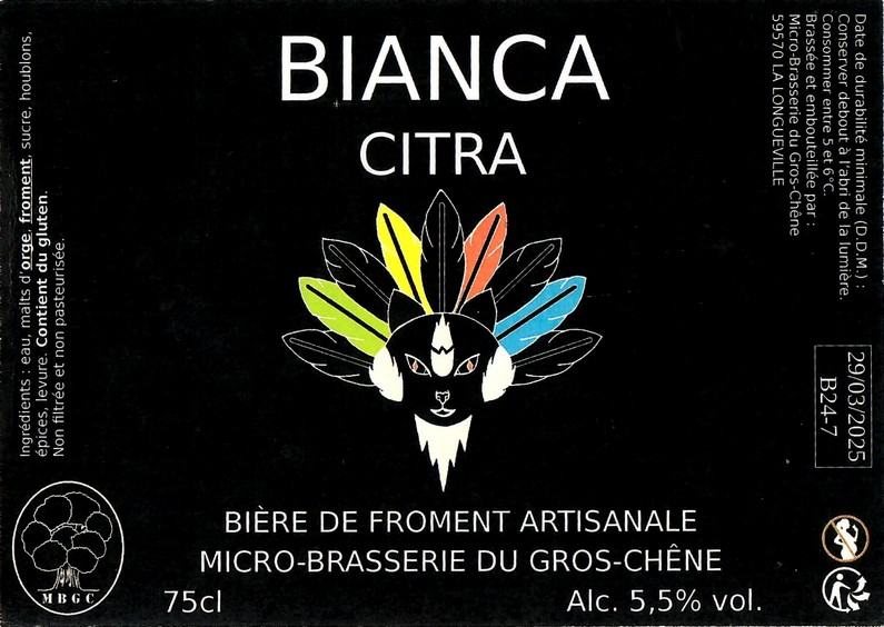 Etiquette BRASSERIE DU GROS CHENE 25