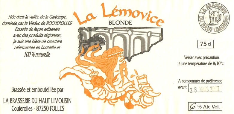 Etiquette BRASSERIE DU HAUT LIMOUSIN 01