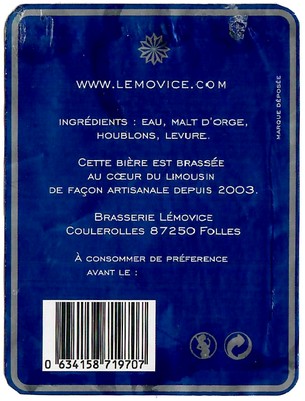 Etiquette BRASSERIE DU HAUT LIMOUSIN 22B