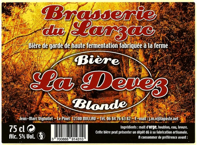 etiquette BRASSERIE DU LARZAC 11