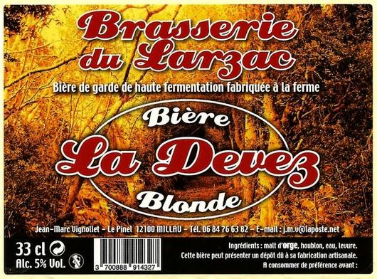 etiquette BRASSERIE DU LARZAC 13