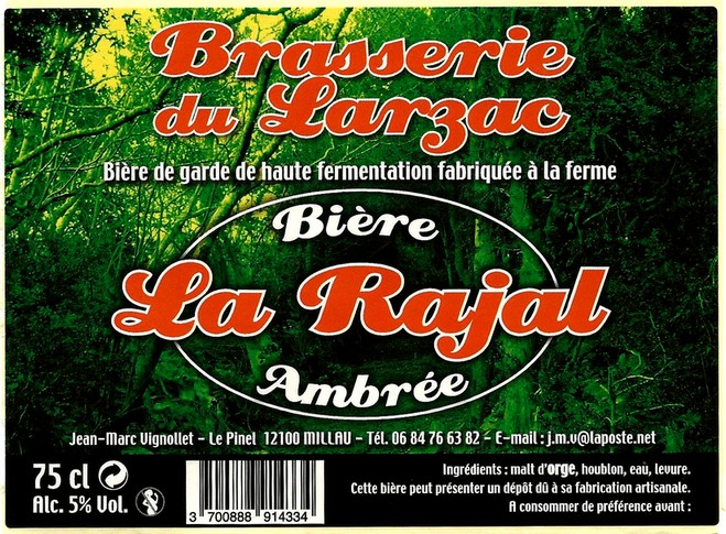 etiquette BRASSERIE DU LARZAC 14