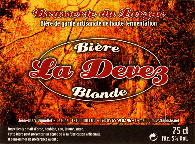 etiquette BRASSERIE DU LARZAC 16