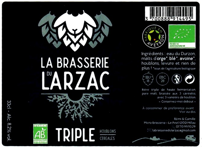 etiquette BRASSERIE DU LARZAC 21