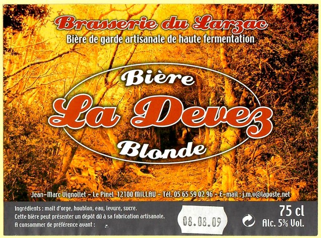 Etiquette BRASSERIE DU LARZAC 23