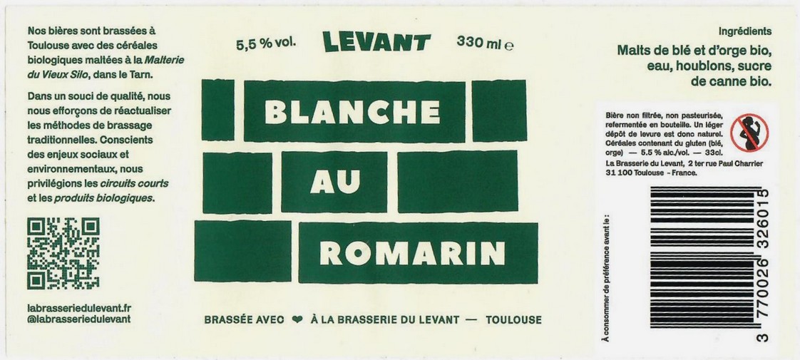 Etiquette BRASSERIE DU LEVANT 01