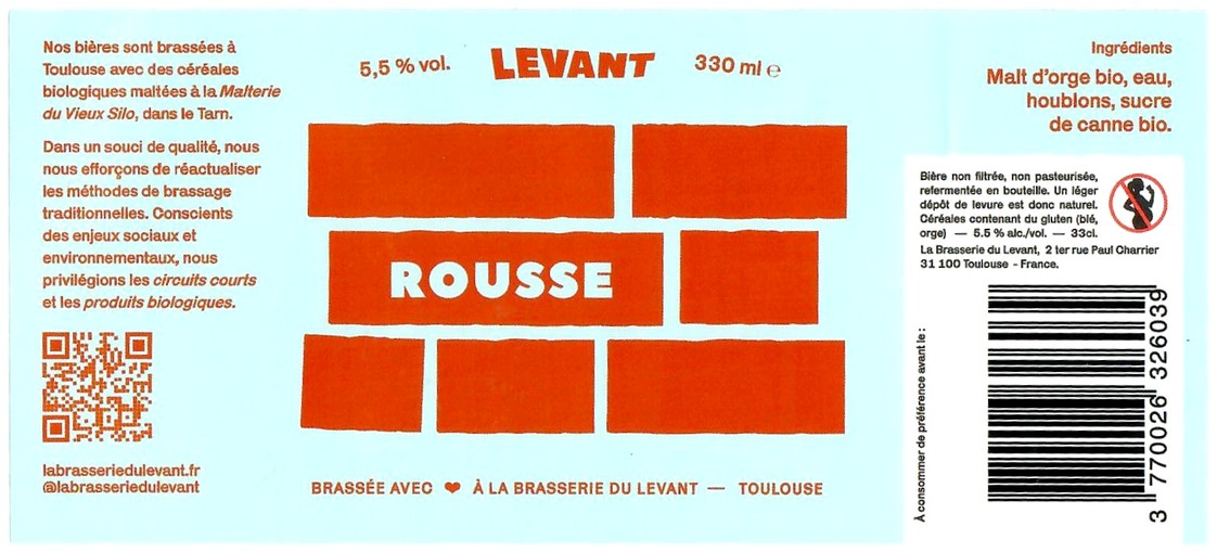 Etiquette BRASSERIE DU LEVANT 07