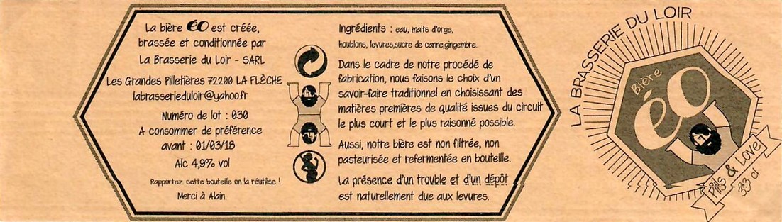 Etiquette BRASSERIE DU LOIR 19