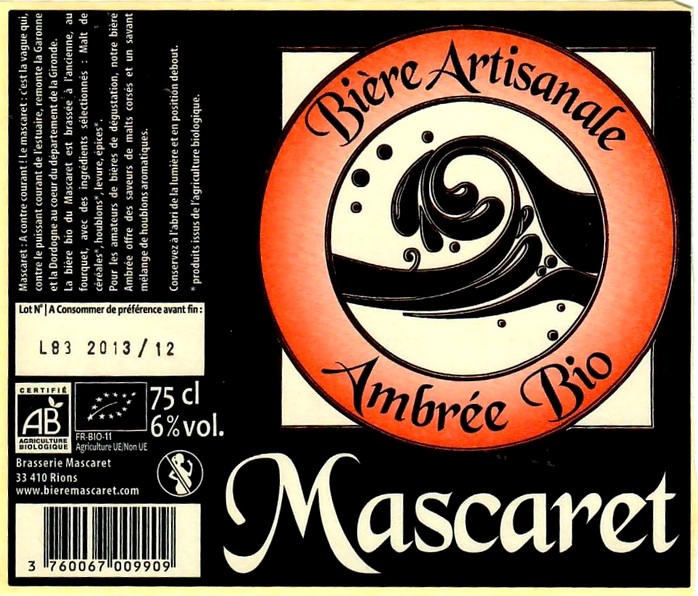 Etiquette BRASSERIE DU MASCARET 44