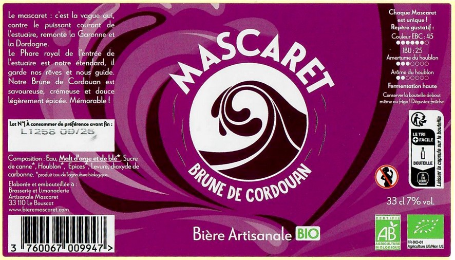 Etiquette BRASSERIE DU MASCARET 48