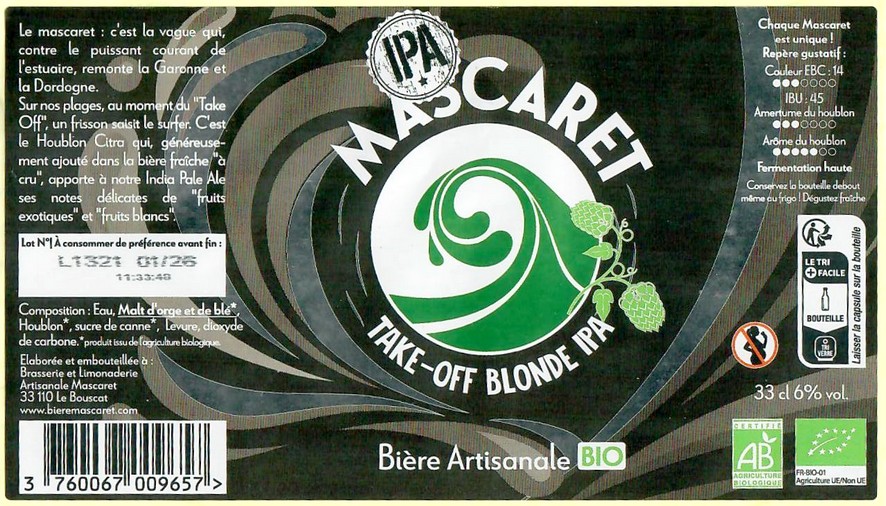 Etiquette BRASSERIE DU MASCARET 51