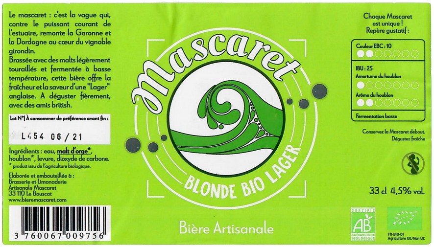 Etiquette BRASSERIE DU MASCARET 60