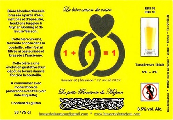 Etiquette BRASSERIE DU MEJEAN 18