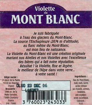 Etiquette BRASSERIE DU MONT BLANC 07B