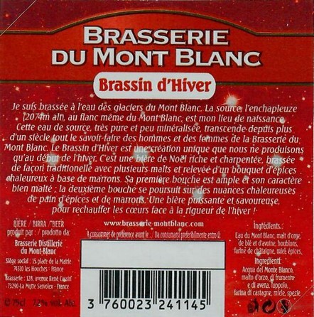 Etiquette BRASSERIE DU MONT BLANC 08B