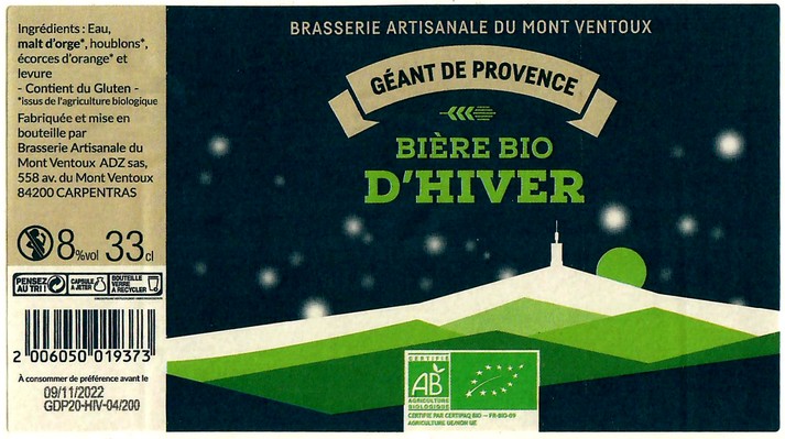 Etiquette BRASSERIE DU MONT VENTOUX 09