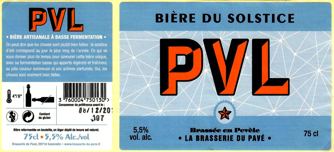 etiquette BRASSERIE DU PAVE 17