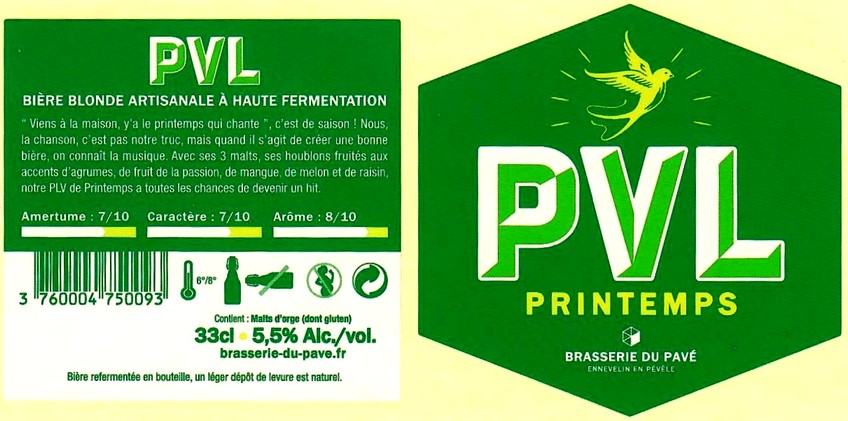 etiquette BRASSERIE DU PAVE 34