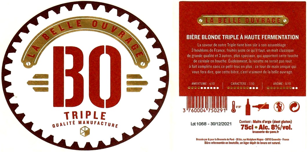 etiquette BRASSERIE DU PAVE 38