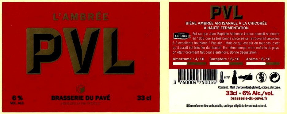 etiquette BRASSERIE DU PAVE 42