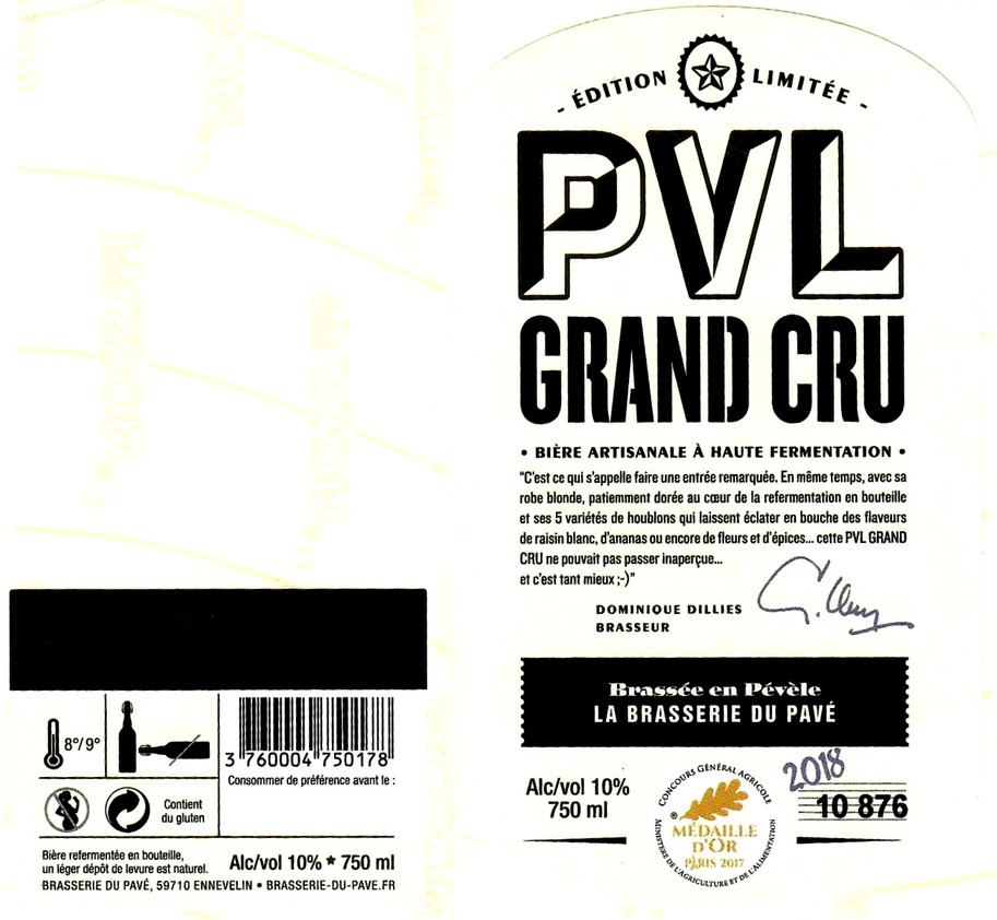 etiquette BRASSERIE DU PAVE 43