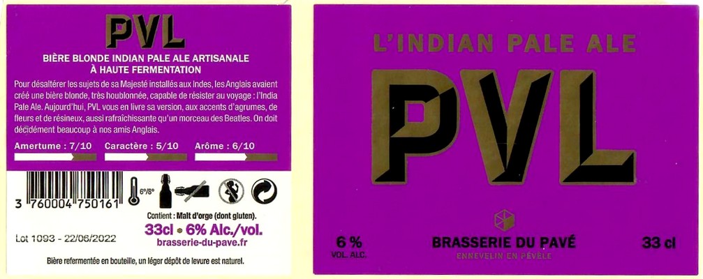 Etiquette BRASSERIE DU PAVE 45