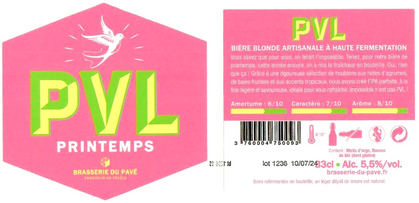 Etiquette BRASSERIE DU PAVE 58