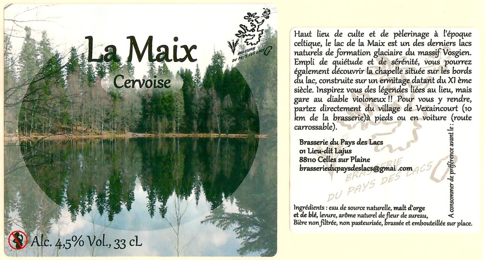 Etiquette BRASSERIE DU PAYS DES LACS 02