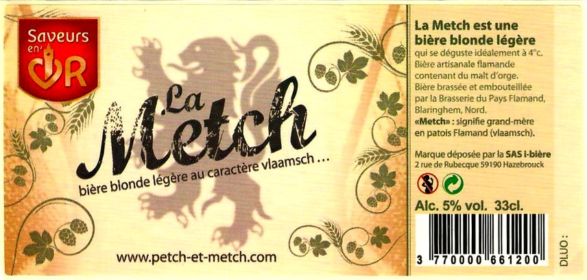 etiquette BRASSERIE DU PAYS FLAMAND 126