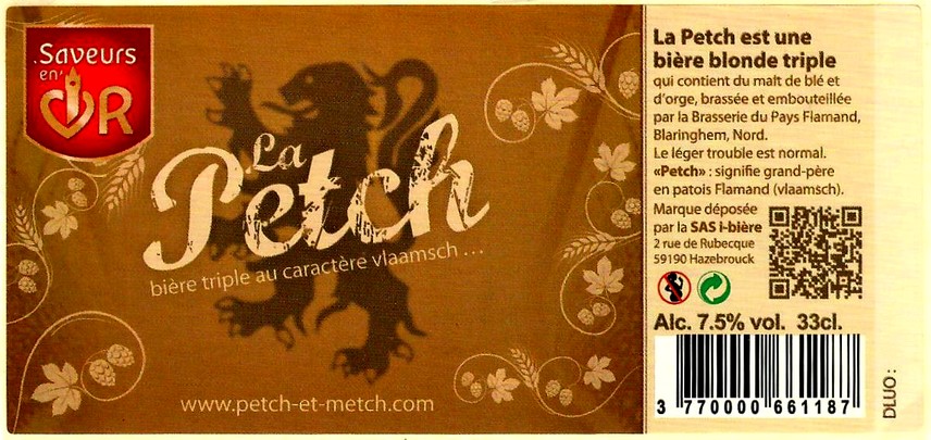 etiquette BRASSERIE DU PAYS FLAMAND 128