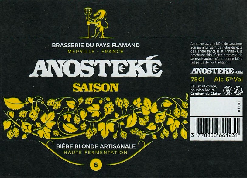 etiquette BRASSERIE DU PAYS FLAMAND 170