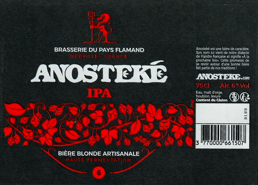 etiquette BRASSERIE DU PAYS FLAMAND 173