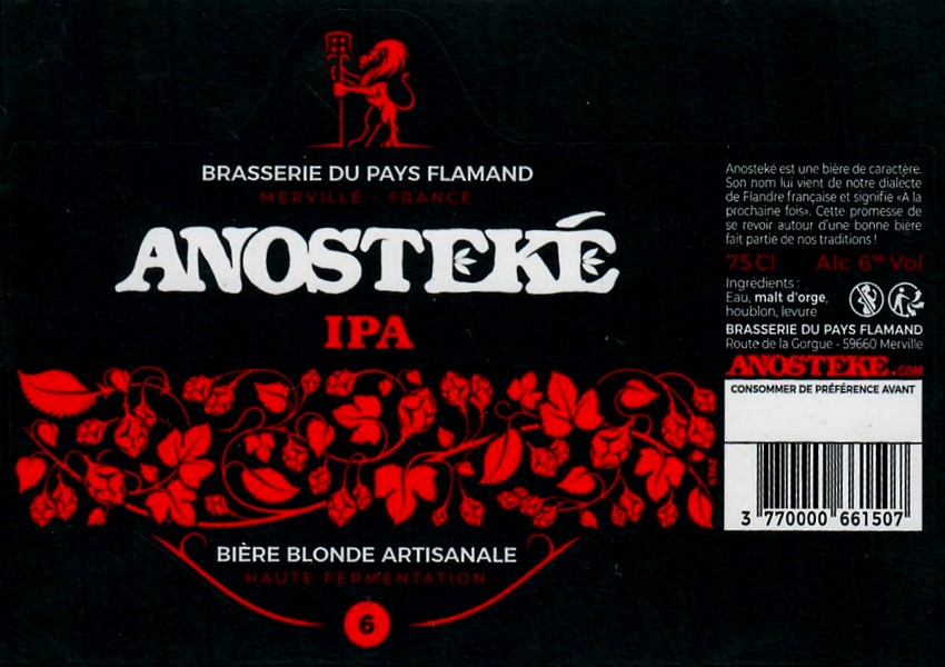 etiquette BRASSERIE DU PAYS FLAMAND 182