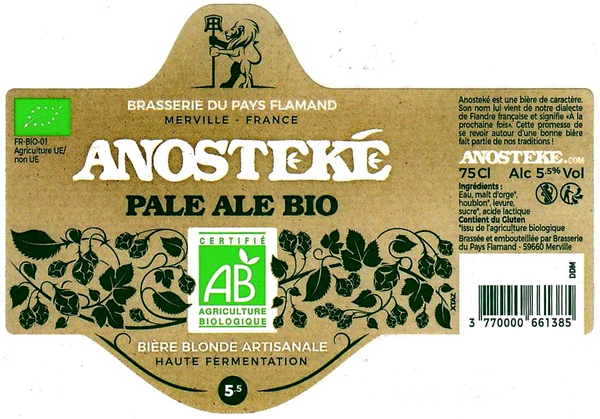 etiquette BRASSERIE DU PAYS FLAMAND 185