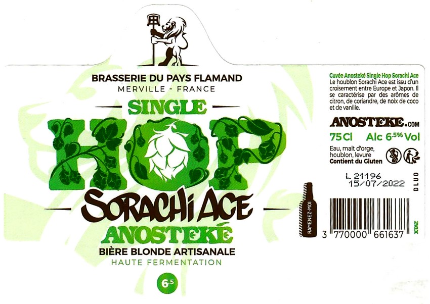 etiquette BRASSERIE DU PAYS FLAMAND 186