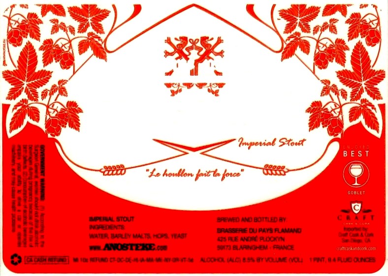 etiquette BRASSERIE DU PAYS FLAMAND 201