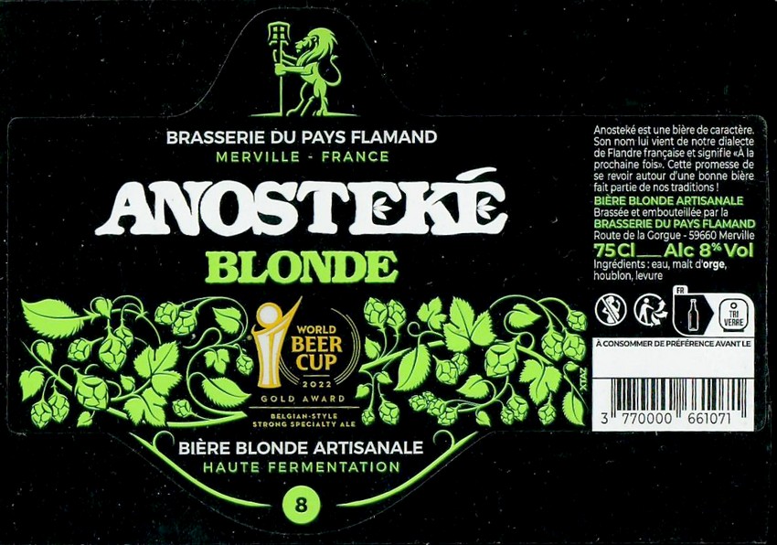 Etiquette BRASSERIE DU PAYS FLAMAND 214