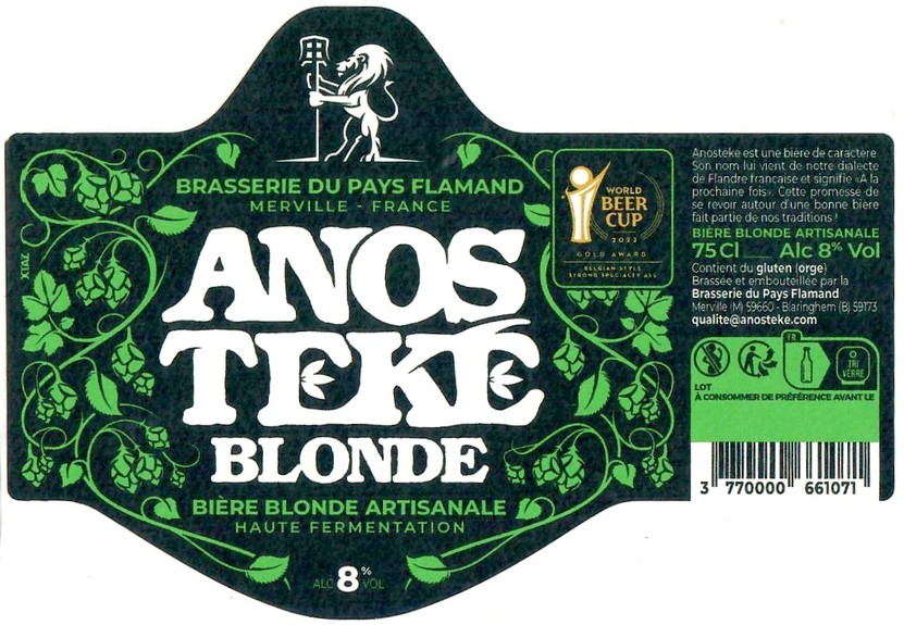 Etiquette BRASSERIE DU PAYS FLAMAND 231