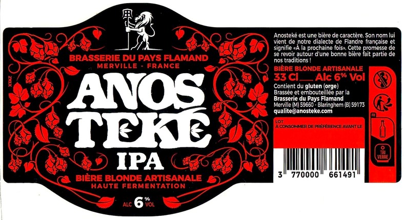 Etiquette BRASSERIE DU PAYS FLAMAND 240