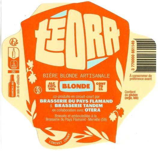 Etiquette BRASSERIE DU PAYS FLAMAND 244