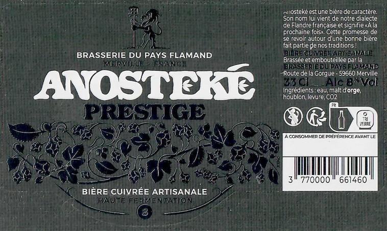 Etiquette BRASSERIE DU PAYS FLAMAND 271