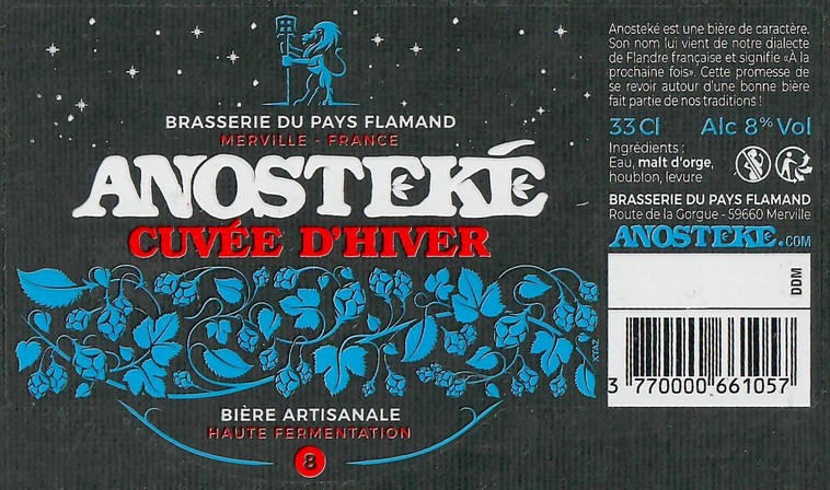 Etiquette BRASSERIE DU PAYS FLAMAND 274