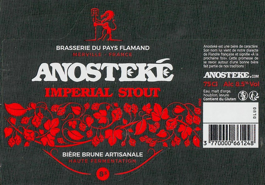 Etiquette BRASSERIE DU PAYS FLAMAND 278