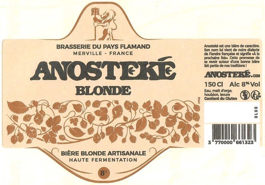 Etiquette BRASSERIE DU PAYS FLAMAND 293