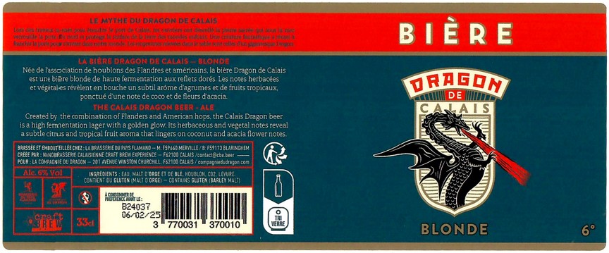 Etiquette BRASSERIE DU PAYS FLAMAND 298