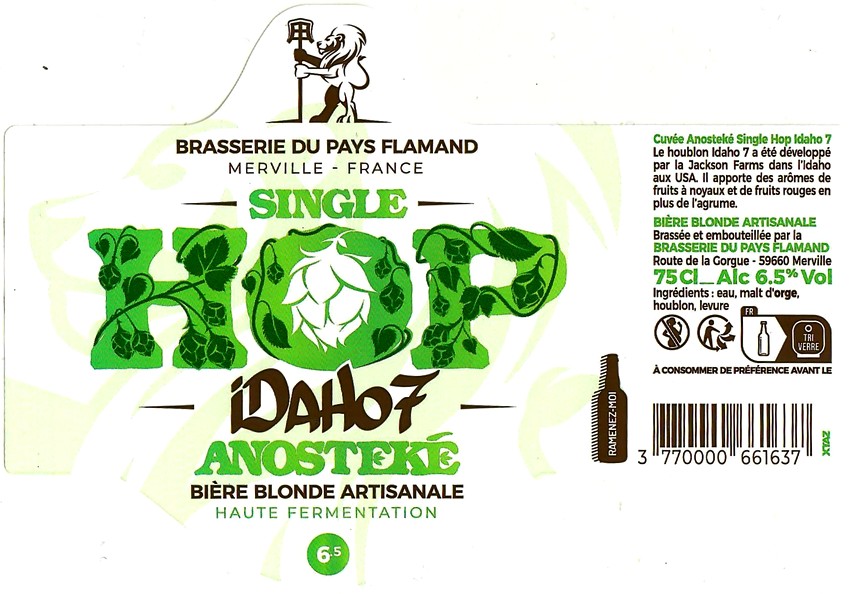 Etiquette BRASSERIE DU PAYS FLAMAND 350