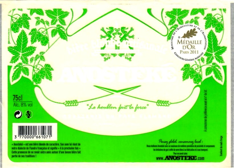 etiquette BRASSERIE DU PAYS FLAMAND 45