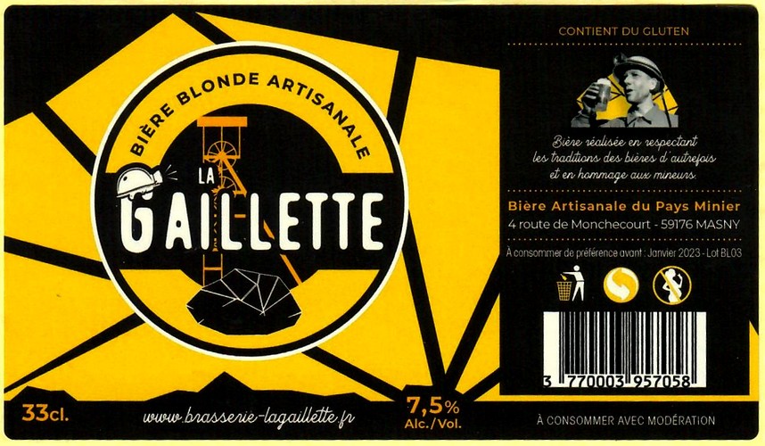 etiquette BRASSERIE DU PAYS MINIER 08