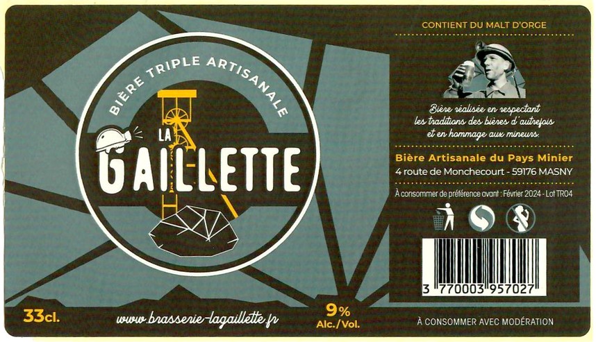 Etiquette BRASSERIE DU PAYS MINIER 17