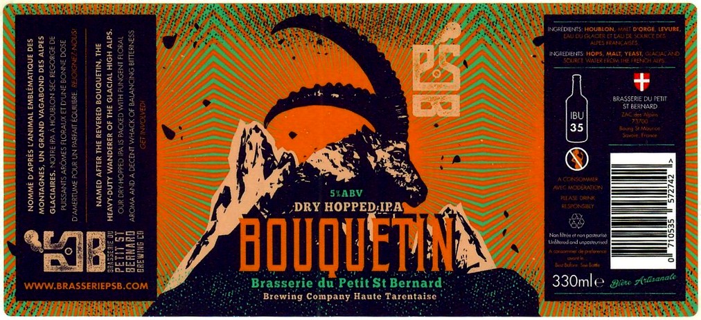 Etiquette BRASSERIE DU PETIT SAINT BERNARD 02